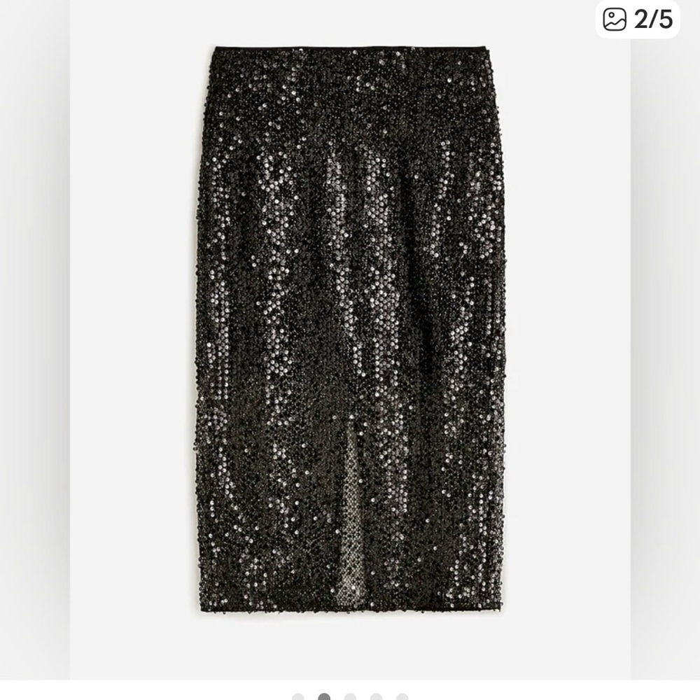 Black Sequin jcrew collection skirt - Picture 2 of 5
